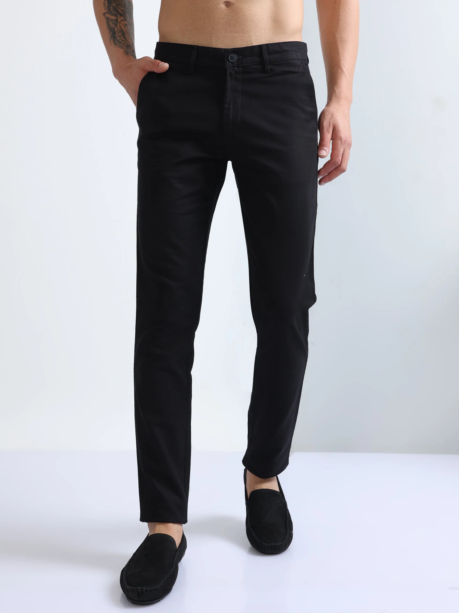 Black Cotton Trousers